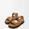 Pebble fussbett sandal in soft calfskin Oak Pebble fussbett sandal in soft calfskin Oak