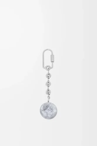 Pebble keyring Nacre/Palladium