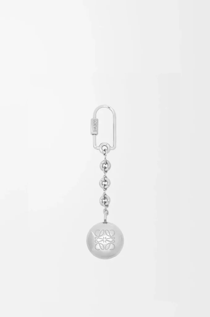 Pebble keyring Silver