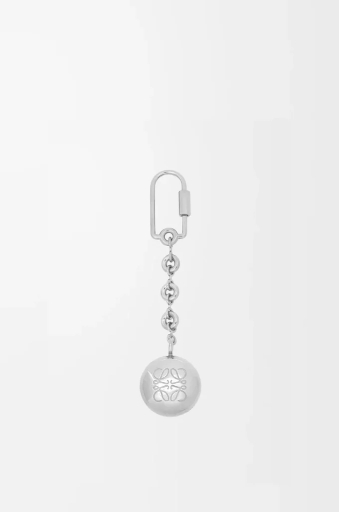 Pebble keyring Silver