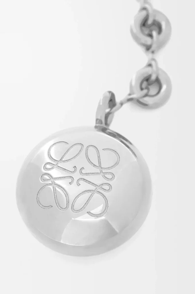 Pebble keyring Silver