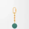 Pebble keyring Vetiver/Gold Pebble keyring Vetiver/Gold