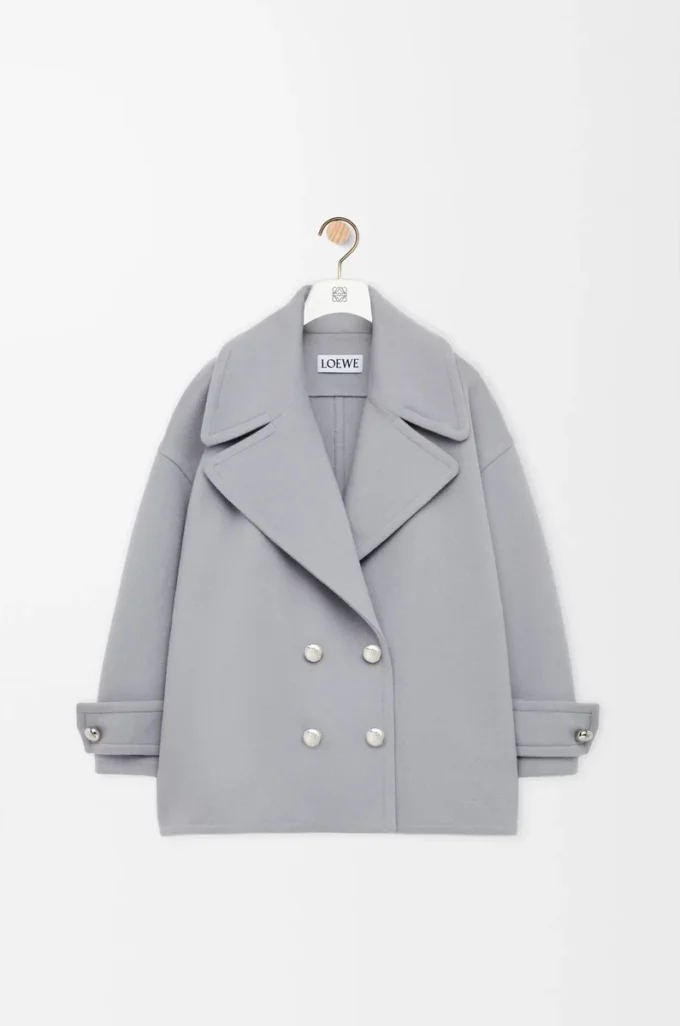 Pebble peacoat in wool Grey Pebble peacoat in wool Grey