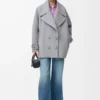 Pebble peacoat in wool Grey Pebble peacoat in wool Grey