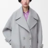 Pebble peacoat in wool Grey Pebble peacoat in wool Grey