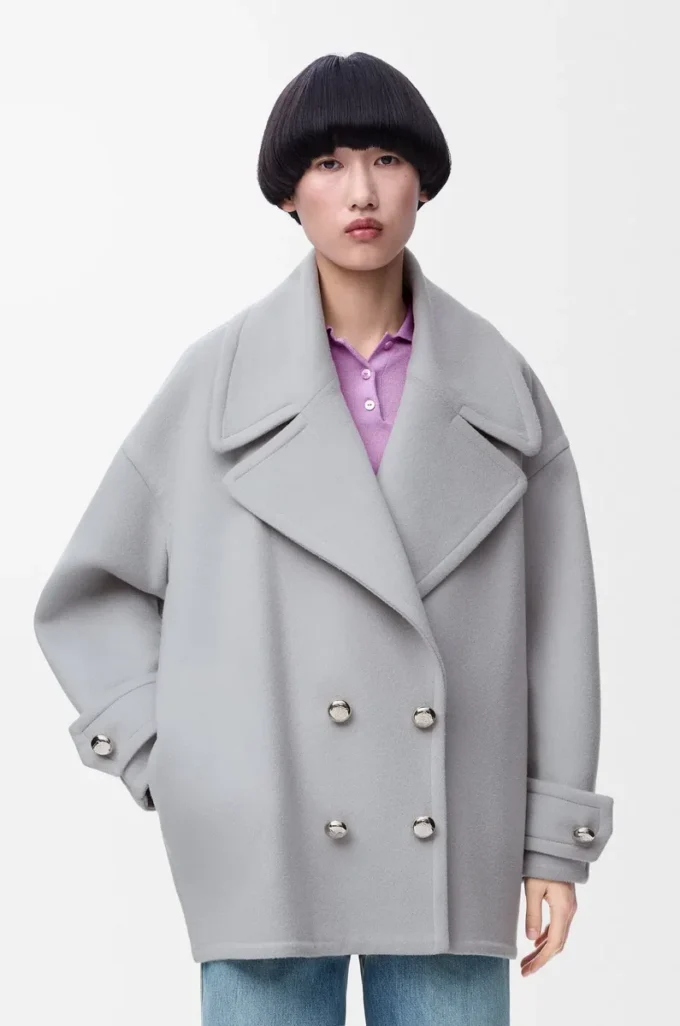 Pebble peacoat in wool Grey Pebble peacoat in wool Grey
