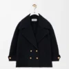 Pebble peacoat in wool Midnight Blue Pebble peacoat in wool Midnight Blue