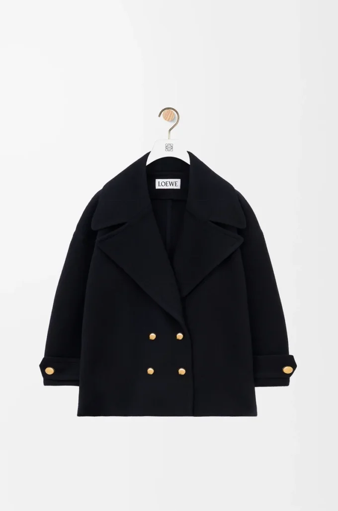 Pebble peacoat in wool Midnight Blue Pebble peacoat in wool Midnight Blue