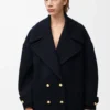 Pebble peacoat in wool Midnight Blue Pebble peacoat in wool Midnight Blue