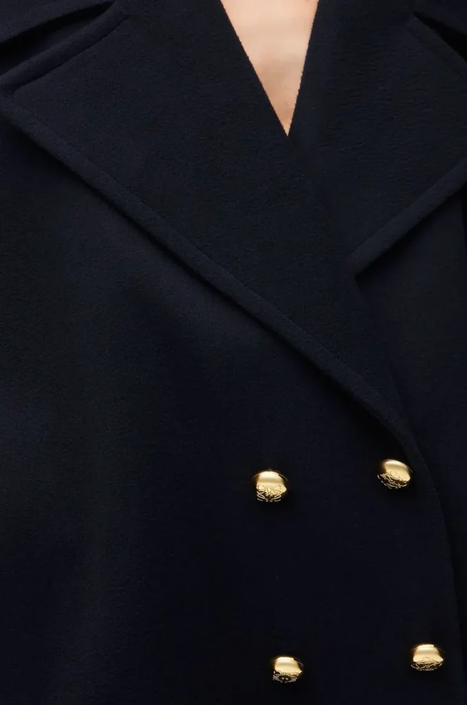 Pebble peacoat in wool Midnight Blue Pebble peacoat in wool Midnight Blue