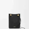 Pebble pouch in smooth calfskin Black