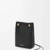 Pebble pouch in smooth calfskin Black