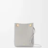 Pebble pouch in smooth calfskin Shell Grey Pebble pouch in smooth calfskin Shell Grey