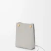 Pebble pouch in smooth calfskin Shell Grey Pebble pouch in smooth calfskin Shell Grey