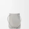 Pebble pouch in smooth calfskin Shell Grey Pebble pouch in smooth calfskin Shell Grey