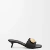 Pebble slide in soft calfskin Black