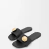 Pebble slide in soft calfskin Black