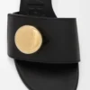 Pebble slide in soft calfskin Black