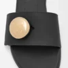 Pebble slide in soft calfskin Black