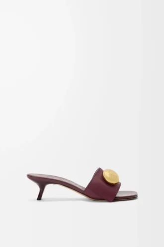 Pebble slide in soft calfskin Burgundy