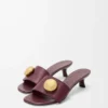 Pebble slide in soft calfskin Burgundy Pebble slide in soft calfskin Burgundy