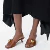 Pebble slide in soft calfskin Rust Pebble slide in soft calfskin Rust