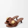 Pebble slide in soft calfskin Rust Pebble slide in soft calfskin Rust