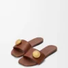 Pebble slide in soft calfskin Rust Pebble slide in soft calfskin Rust