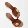 Pebble slide in soft calfskin Rust Pebble slide in soft calfskin Rust
