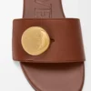 Pebble slide in soft calfskin Rust Pebble slide in soft calfskin Rust
