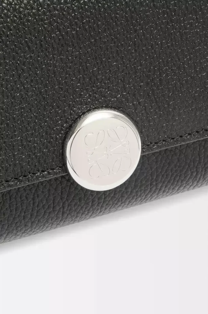 Pebble small vertical wallet in pebble grained calfskin Black Pebble small vertical wallet in pebble grained calfskin Black