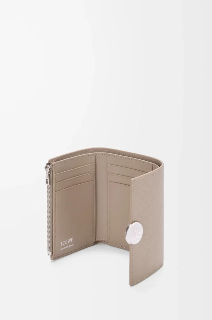 Pebble small vertical wallet in pebble grained calfskin Clay Pebble small vertical wallet in pebble grained calfskin Clay