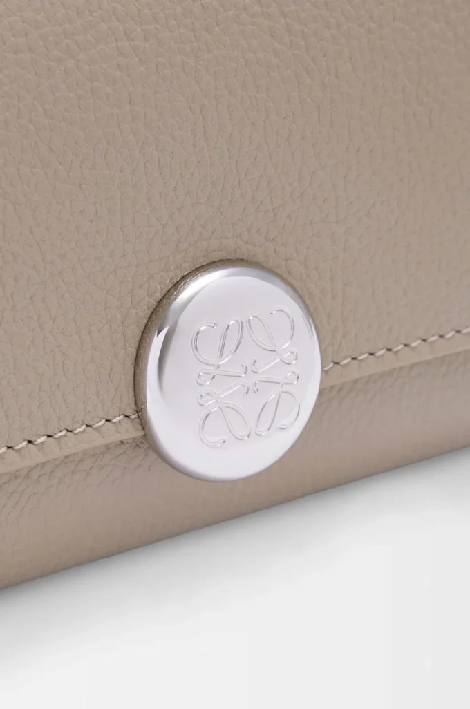 Pebble small vertical wallet in pebble grained calfskin Clay Pebble small vertical wallet in pebble grained calfskin Clay