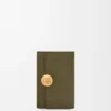 Pebble small vertical wallet in pebble grained calfskin Dark Khaki Pebble small vertical wallet in pebble grained calfskin Dark Khaki