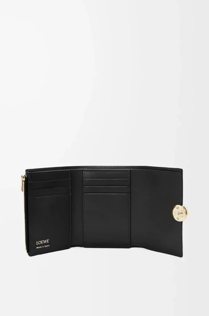 Pebble small vertical wallet in shiny nappa calfskin Black Pebble small vertical wallet in shiny nappa calfskin Black