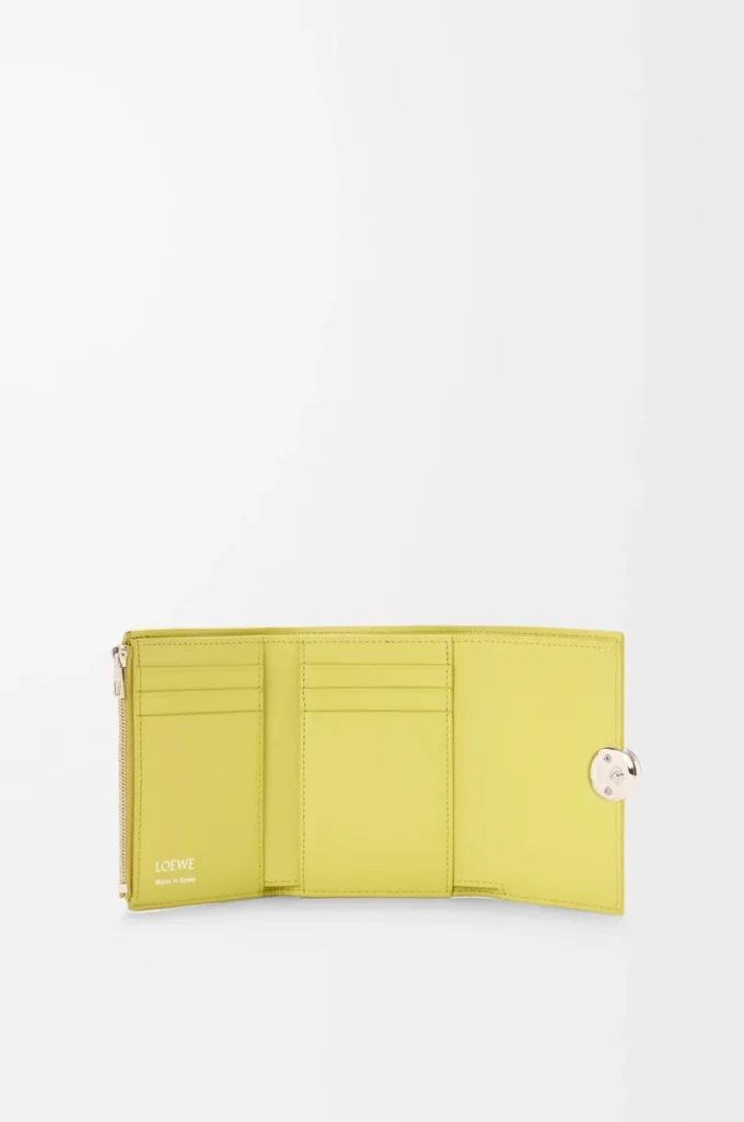 Pebble small vertical wallet in shiny nappa calfskin Light Citrine Pebble small vertical wallet in shiny nappa calfskin Light Citrine