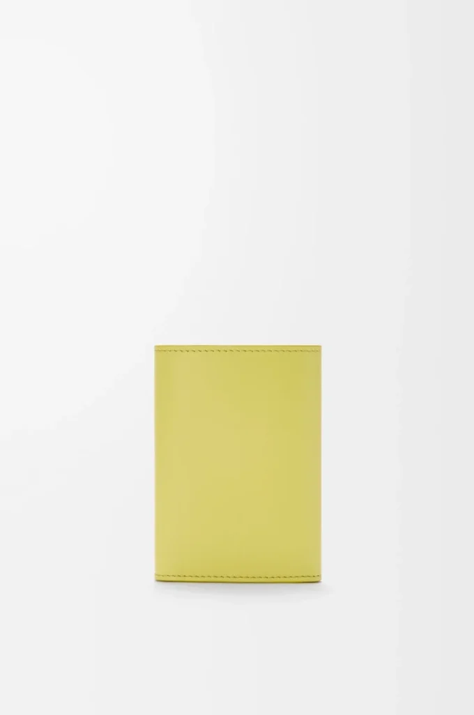 Pebble small vertical wallet in shiny nappa calfskin Light Citrine Pebble small vertical wallet in shiny nappa calfskin Light Citrine