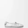 Pebble Soft ballerina in laminated nappa lambskin Silver