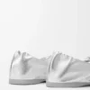 Pebble Soft ballerina in laminated nappa lambskin Silver