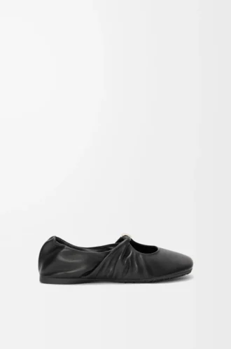 Pebble Soft ballerina in nappa lambskin Black