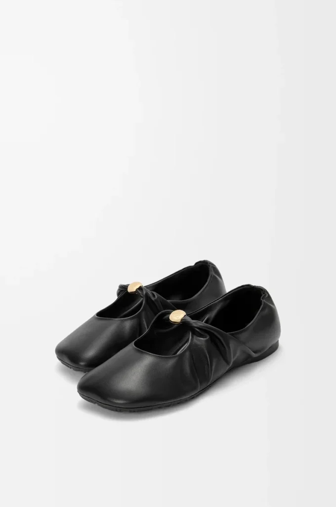 Pebble Soft ballerina in nappa lambskin Black Pebble Soft ballerina in nappa lambskin Black