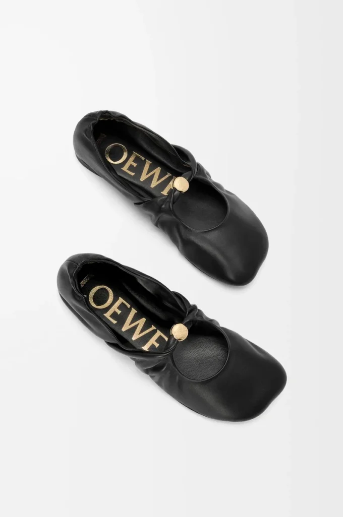 Pebble Soft ballerina in nappa lambskin Black Pebble Soft ballerina in nappa lambskin Black