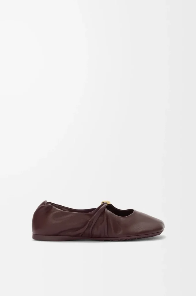 Pebble Soft ballerina in nappa lambskin Burgundy Pebble Soft ballerina in nappa lambskin Burgundy