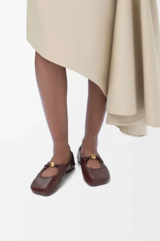 Pebble Soft ballerina in nappa lambskin Burgundy