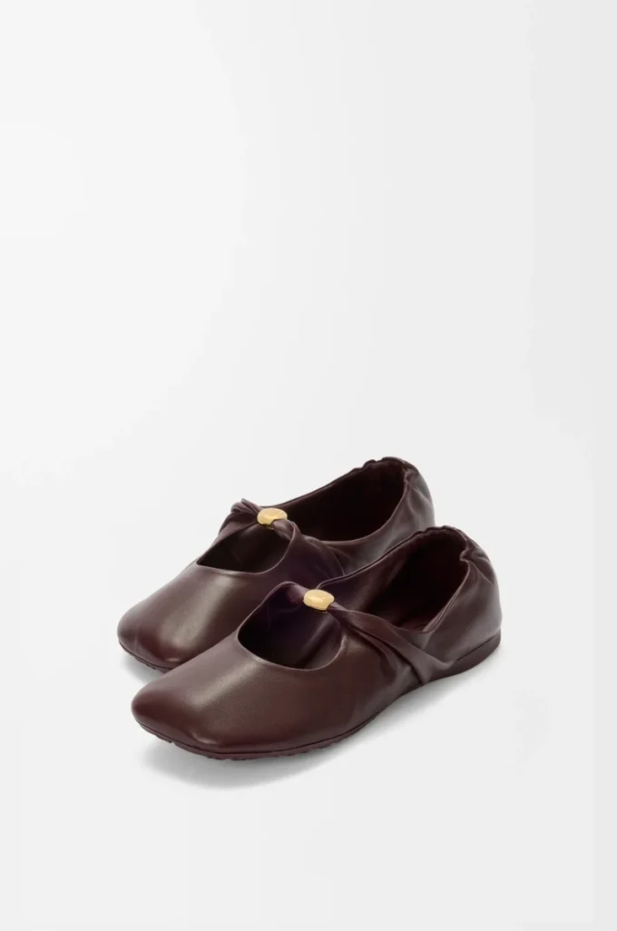 Pebble Soft ballerina in nappa lambskin Burgundy Pebble Soft ballerina in nappa lambskin Burgundy