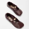 Pebble Soft ballerina in nappa lambskin Burgundy Pebble Soft ballerina in nappa lambskin Burgundy
