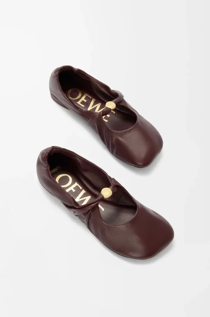 Pebble Soft ballerina in nappa lambskin Burgundy Pebble Soft ballerina in nappa lambskin Burgundy