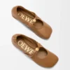 Pebble Soft ballerina in nappa lambskin Oak Pebble Soft ballerina in nappa lambskin Oak