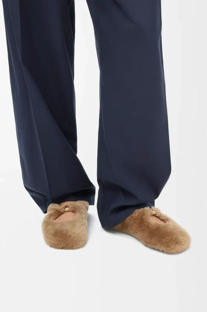 Pebble Soft ballerina in shearling Oak