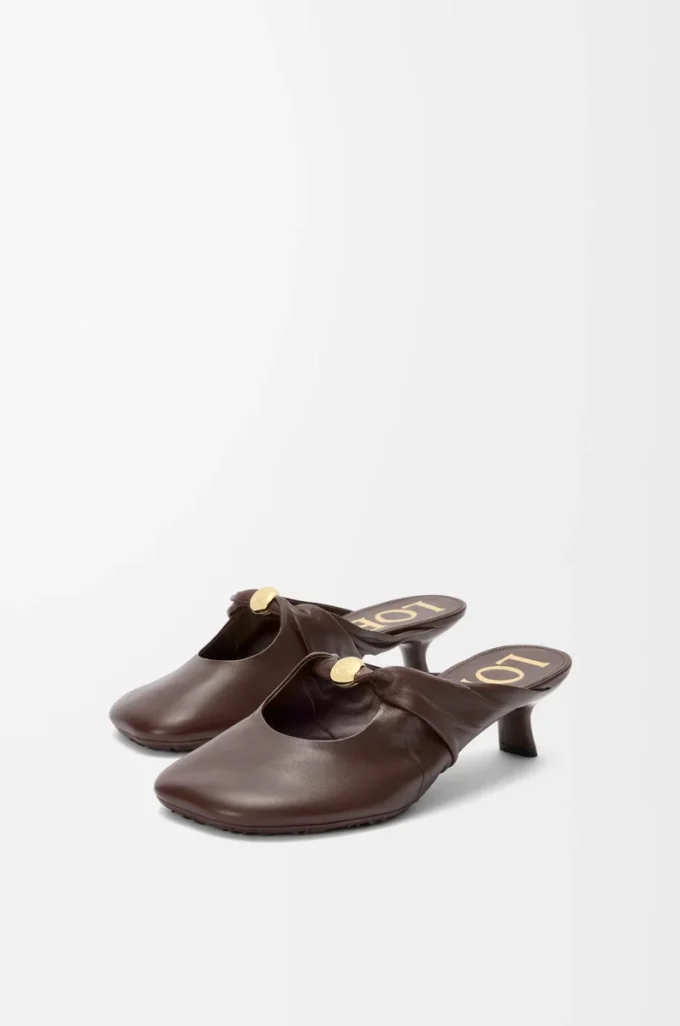 Pebble Soft mule in nappa lambskin Brownie Pebble Soft mule in nappa lambskin Brownie